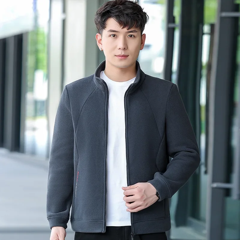 Giacca da pesca Cappotto in pile comodo e caldo da esterno Cappotto casual da lavoro autunno inverno da uomo con colletto rialzato resistente al freddo