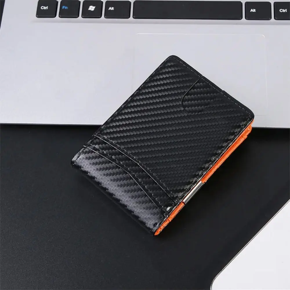 Male Coin Purse Anti-Theft Credit Card Holder Minimalist Slim Carbon Fiber Card Holder with Zipper Men Wallets Bank Cards