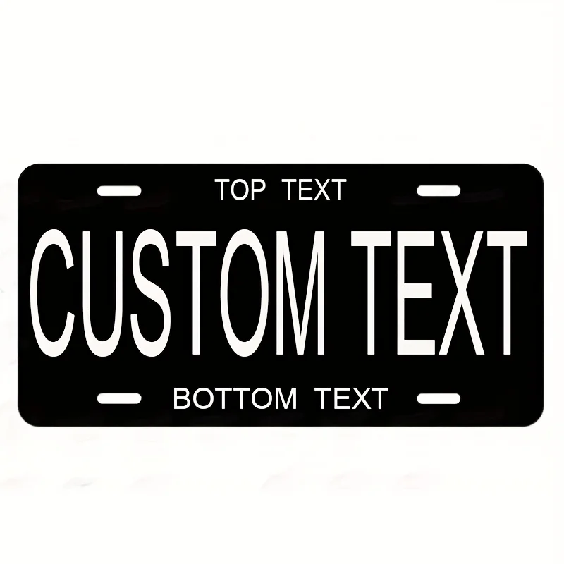 Letrero Personalizado para Matrícula con Texto - Texto Superior/Inferior Personalizado, Múltiples Opciones de Color, Decoración de Pared de Aluminio para Auto, Garaje, Hombre