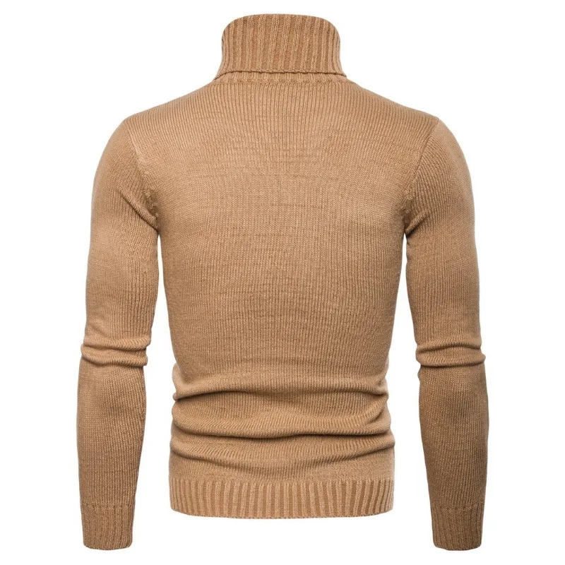 Maglione pullover da uomo a maniche lunghe con collo alto da uomo casual britannico