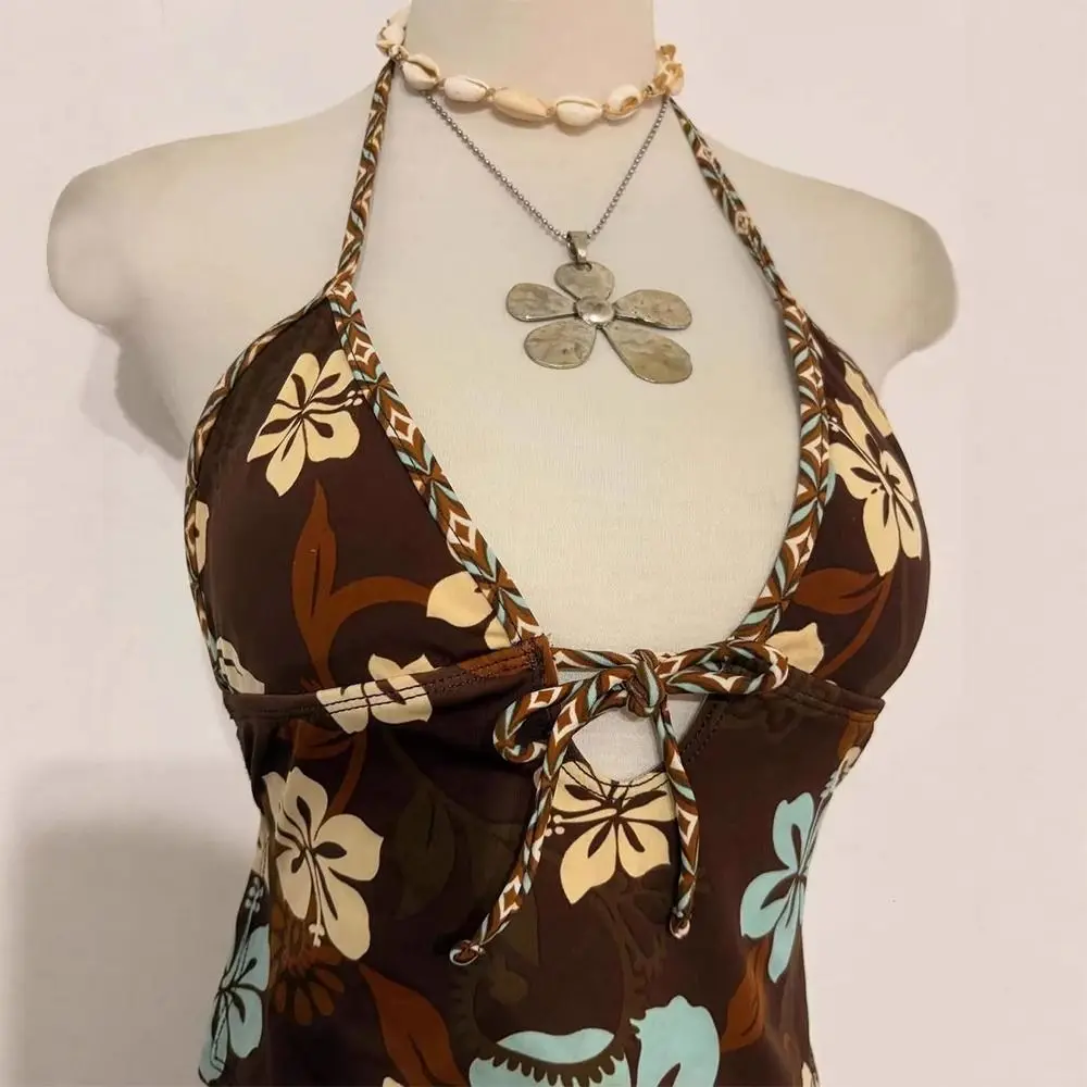 

2Pcs/Set Fashion Summer Y2k Beach Bikini Punk Vintage Bikini Set Bathing Suit Harajuku Beachwear Vacation