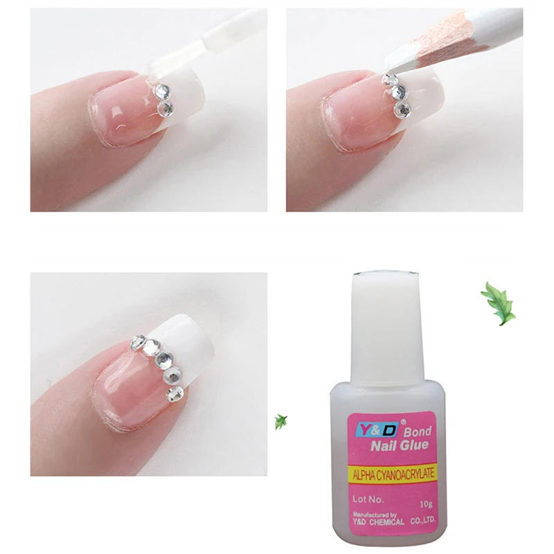 1PC 10ML Portable Strong Nail Glue Adhesive With Brush False Nails Glitter Acrylic with Brush for Daily Uses