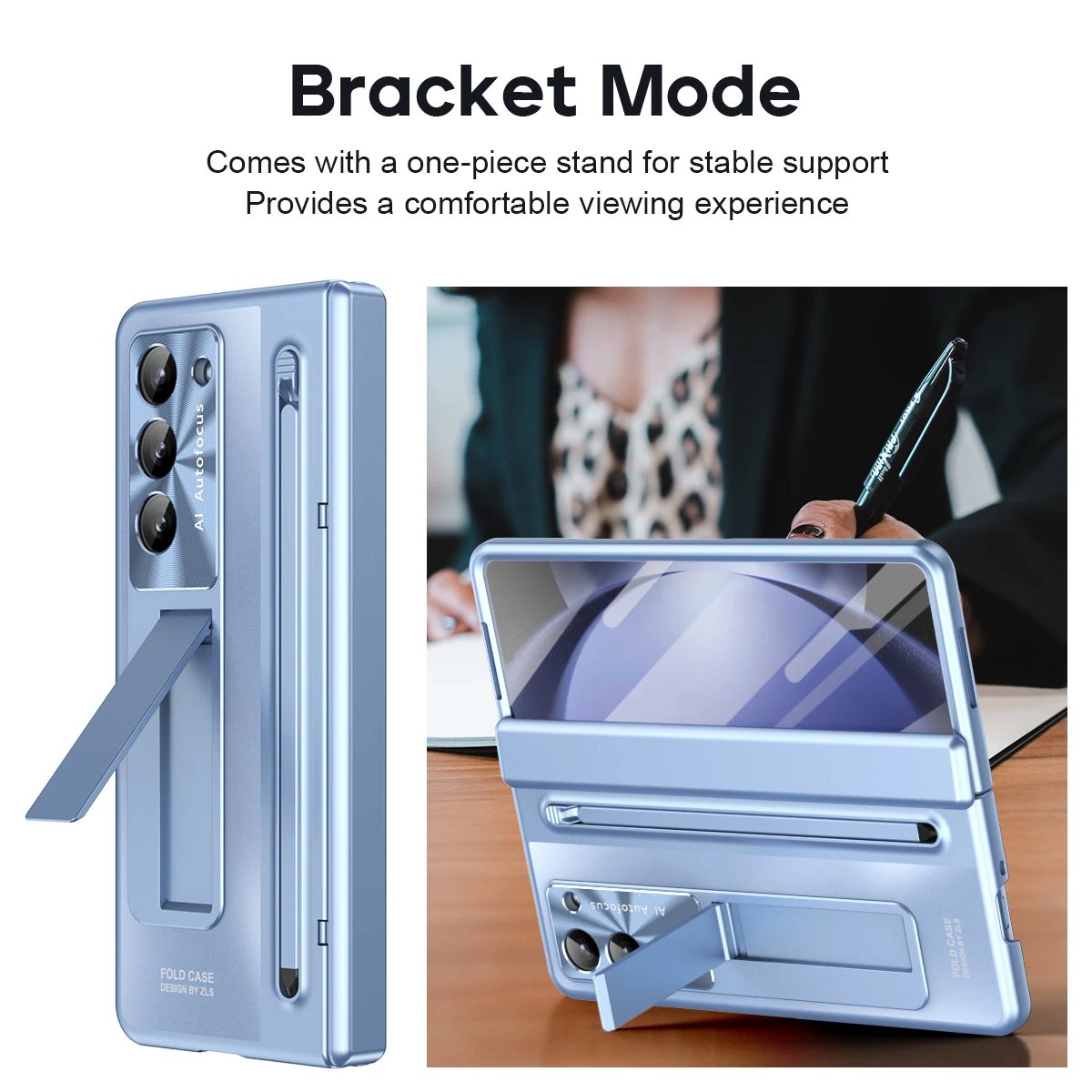 For Samsung Galaxy Z Fold 5 Case Plating Hinge Fold 4 6 With S Pen 360 Full Screen Protector AG Matte Shockproof Kickstand Cover