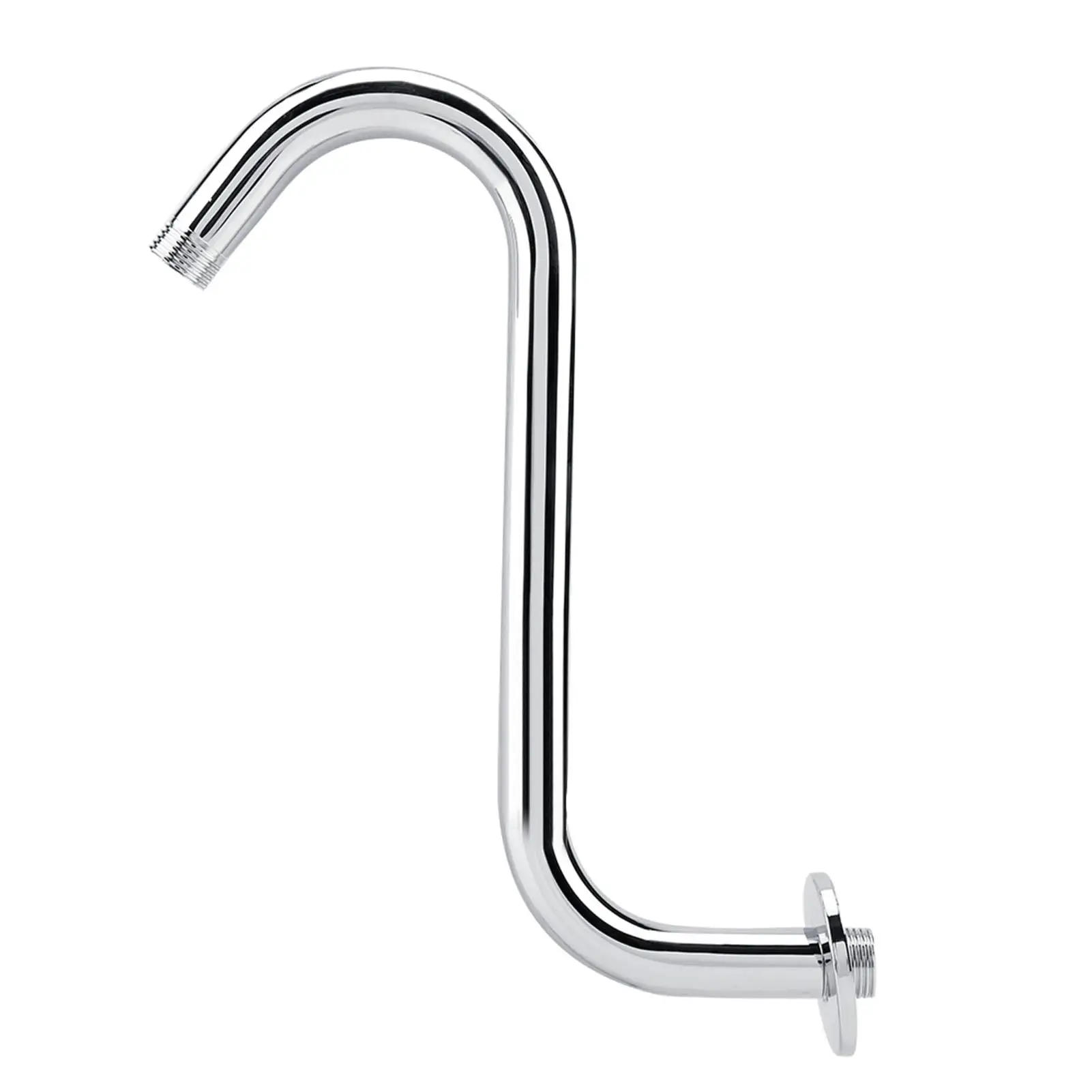 Brazo de ducha de acero inoxidable 201 + soporte alto curvado en S, Base de montaje de extensión de baño, 8 pulgadas