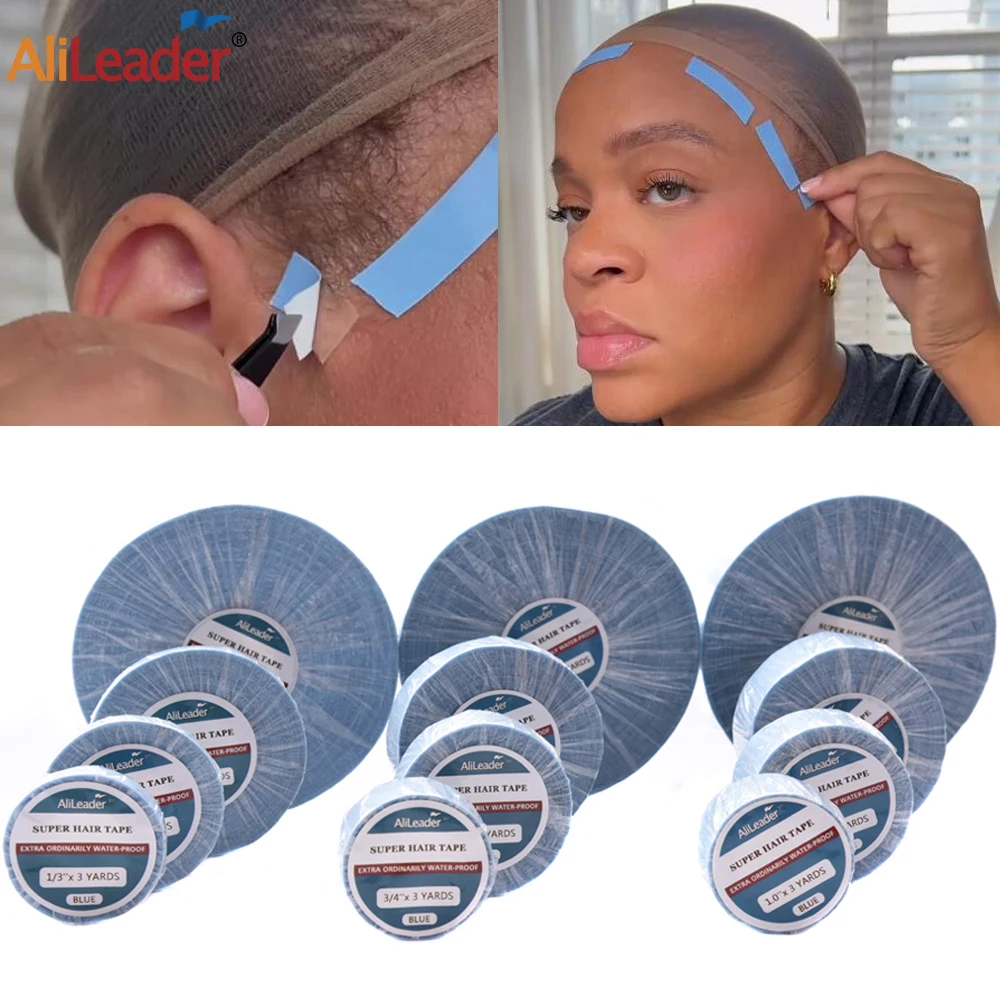 

1/3 3/4 Inch *3 Yard Blue Super Hair Tape Double-Sided Adhesive Tape Waterproof Sweatproof For Hair Extension/Lace Wig/Toupee