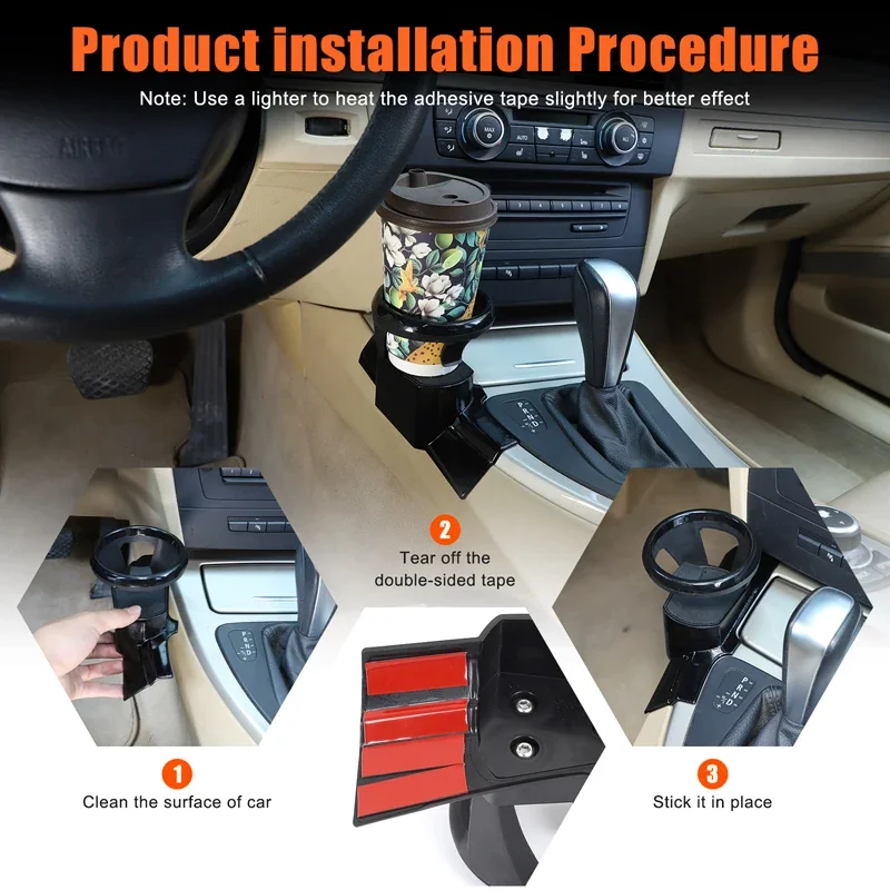 For BMW 3 Series E90 E91 E92 E93 2005-2012 ABS Black car central control gear side water cup holder Car modification accessories