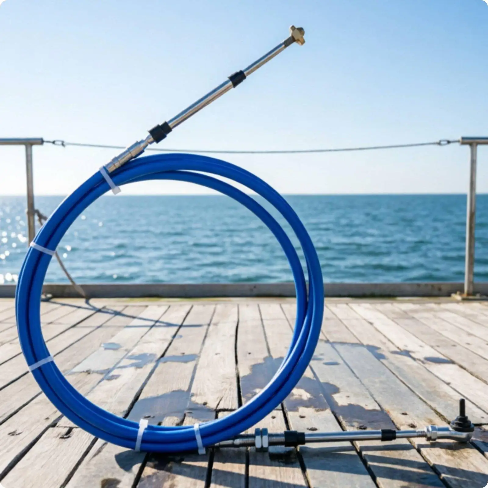 Twin Lever Marine Control Cable Kit for Boat Throttle and Gear Shift Stainless Steel Reinforced Tube for Vessel