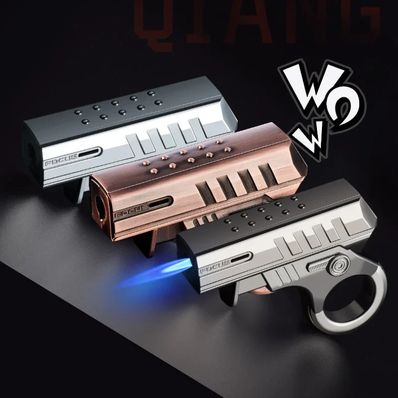 Metal Creative Machinery Trendy Play Decompression Windproof Jet Charge Gas Lighter Torch Lighter Fun Blue Flame Cigar Lighters