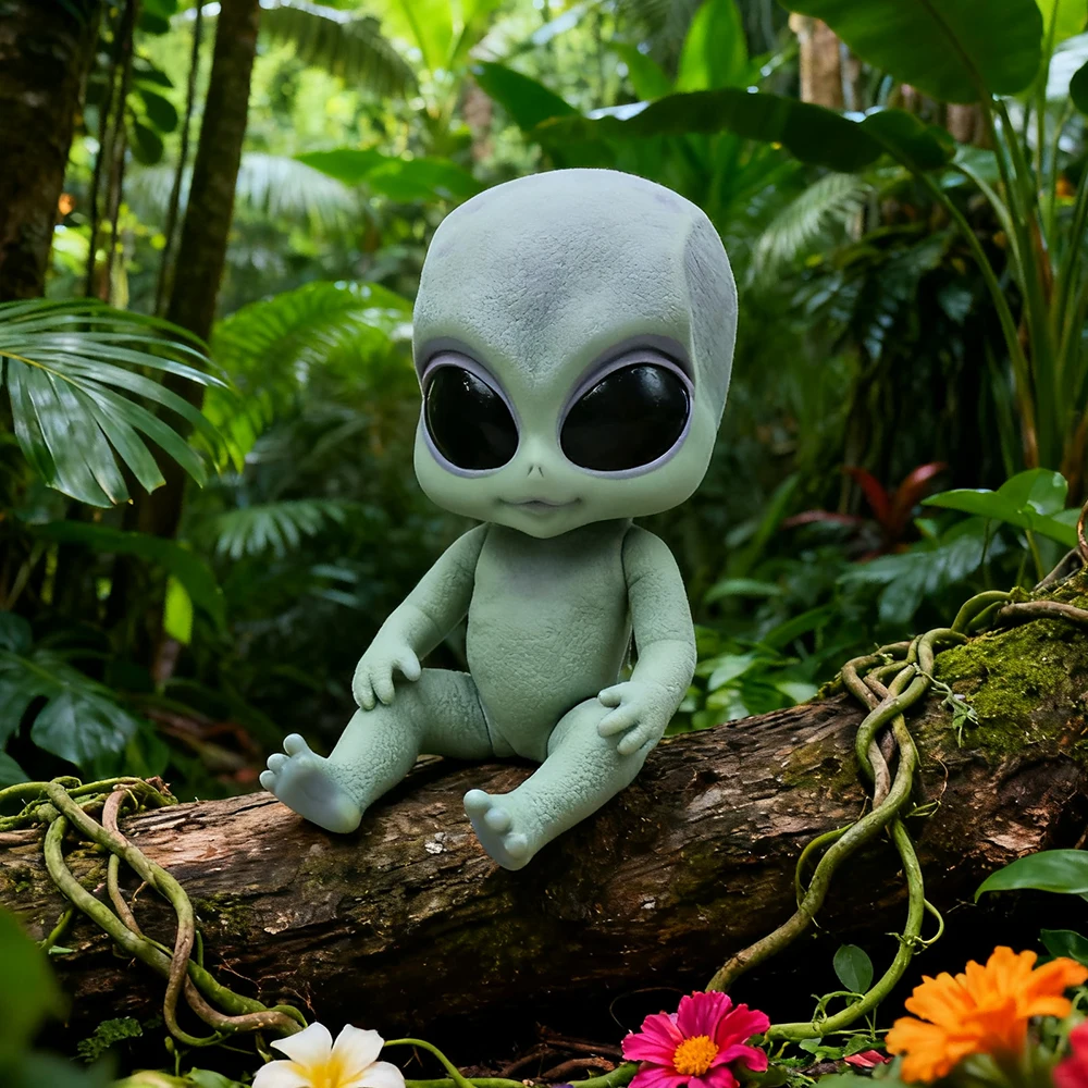 Muñecas Reborn de 14 pulgadas, muñeca alienígena realista, cuerpo completo, vinilo duro plateado, juguetes artísticos coleccionables hechos a mano, regalos
