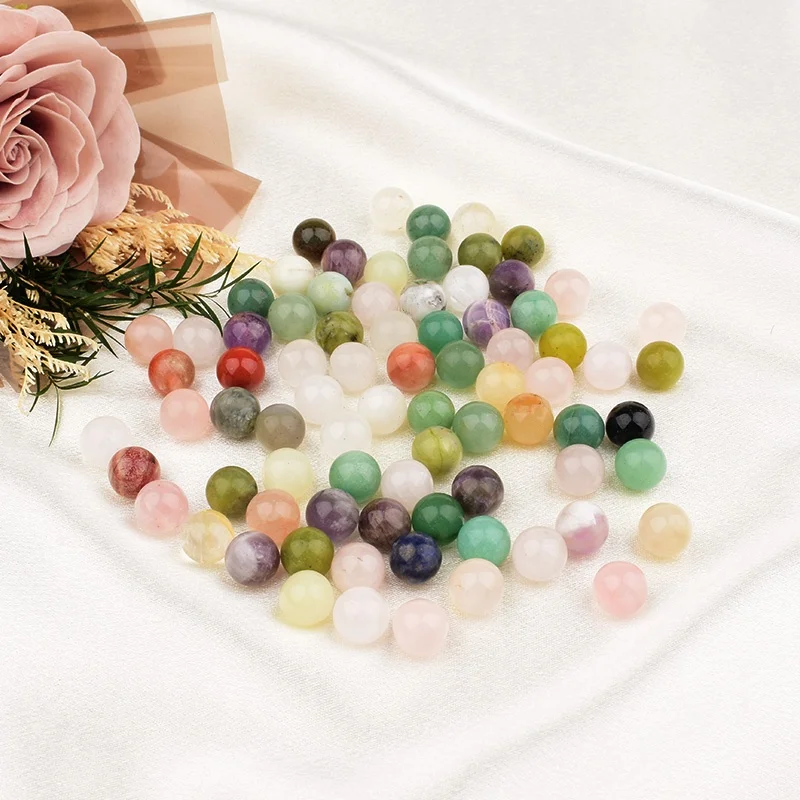 Natural Mixed Crystal Spheres 10mm Mini Round Stone Ball Random 20/30Pcs Healing Reiki stone Home Decor DIY Gift