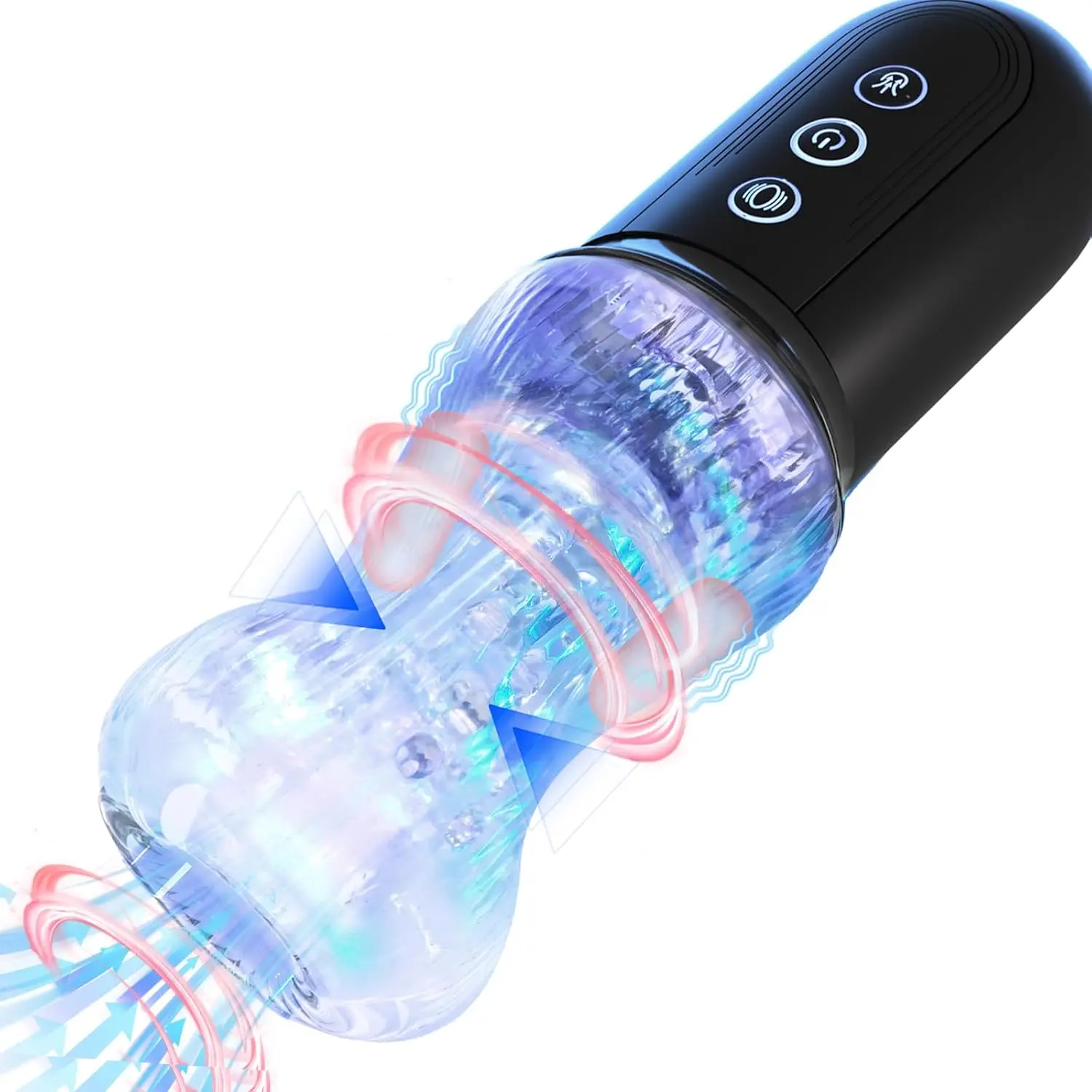 جهاز استمناء للرجال ألعاب جنسية للبالغين للرجال - أكمام فائقة النعومة قابلة للعصر مص تلقائي تهتز اللسان آلة الجنس القضيب بوم #1