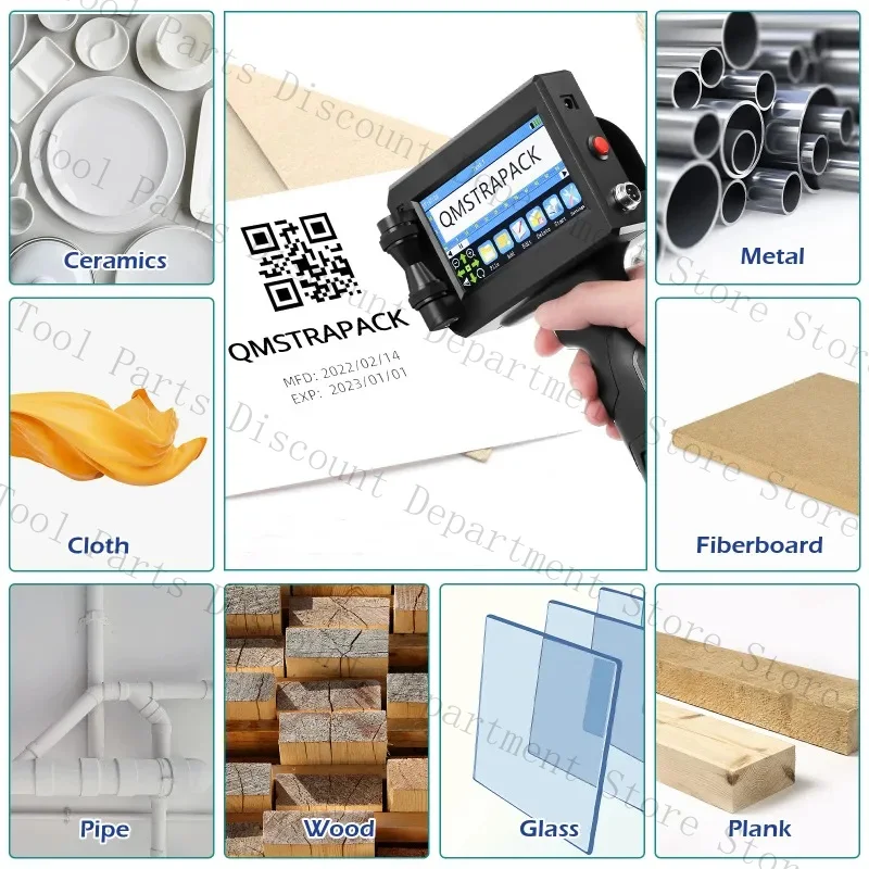 مسدس نفث الحبر المحمول غير المشفر 12.7 مللي متر مع نص الحبر سريع الجفاف QR الباركود دفعة رقم طابعة ملصقات التاريخ #5