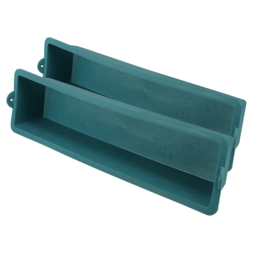 

2pcs Feeding Trough Chicken Feeder Durable Plastic Large Capacity Rectangular Design Easy Cleaning Poultry Supplies Farm