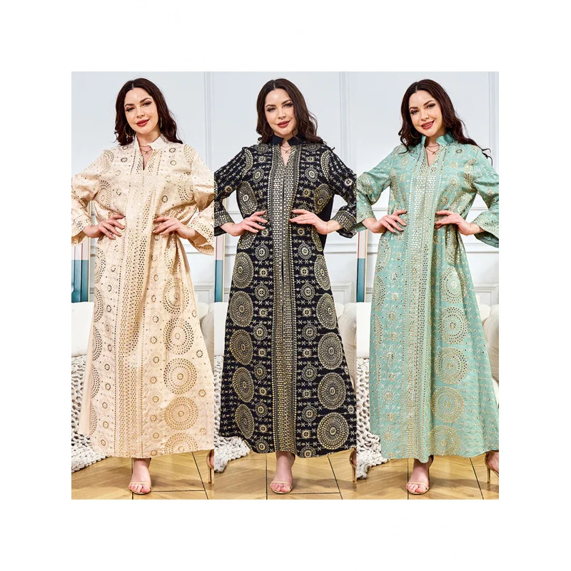 

Middle East Dubai Women's Clothing Factory Abaya Women's Long Dress New Sequin Evening Gown Dress Abaya