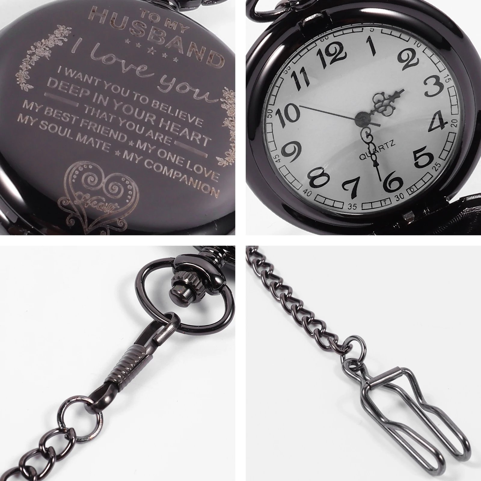 사랑 회중 시계 패션 시계 남성용 빈티지 체인 하트 모양의 기계식 남자