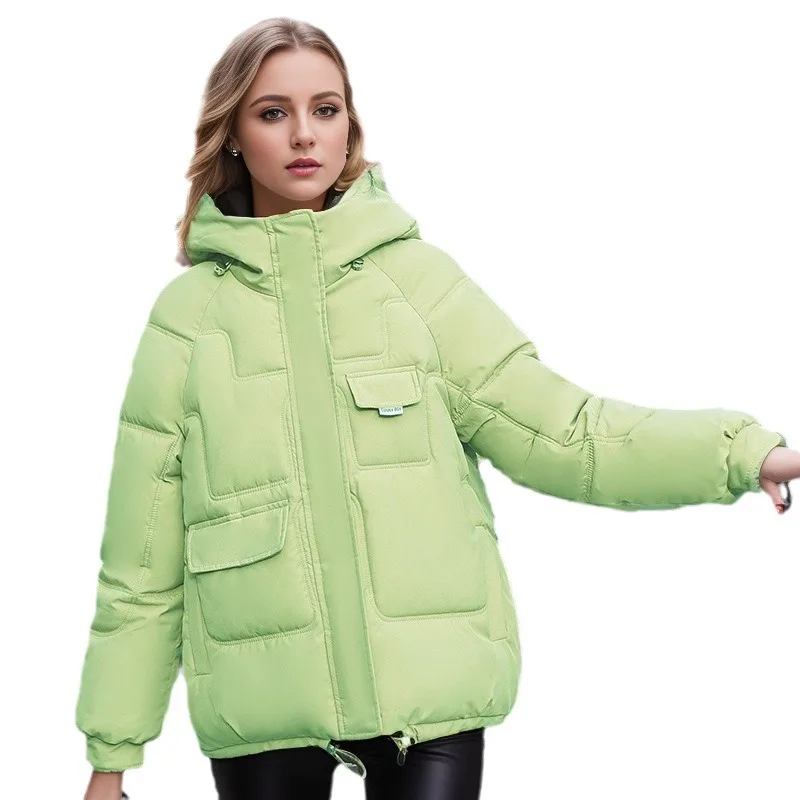 Women\'s Winter Jacket YJKDYK 2024 Female Short Cotton Jacket Women Pure Color Thicken Warm Coats Women\'s Jacket Women\'s Clothing