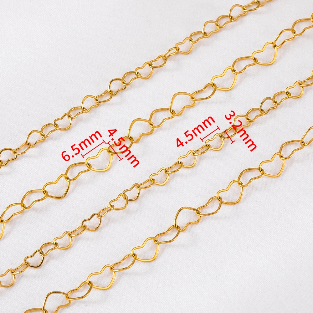 1/2/10Meters Hollow Peach Shaped Stainless Steel Chain For DIY Necklace Bracelet Accessories Fashionable And Versatile Materials