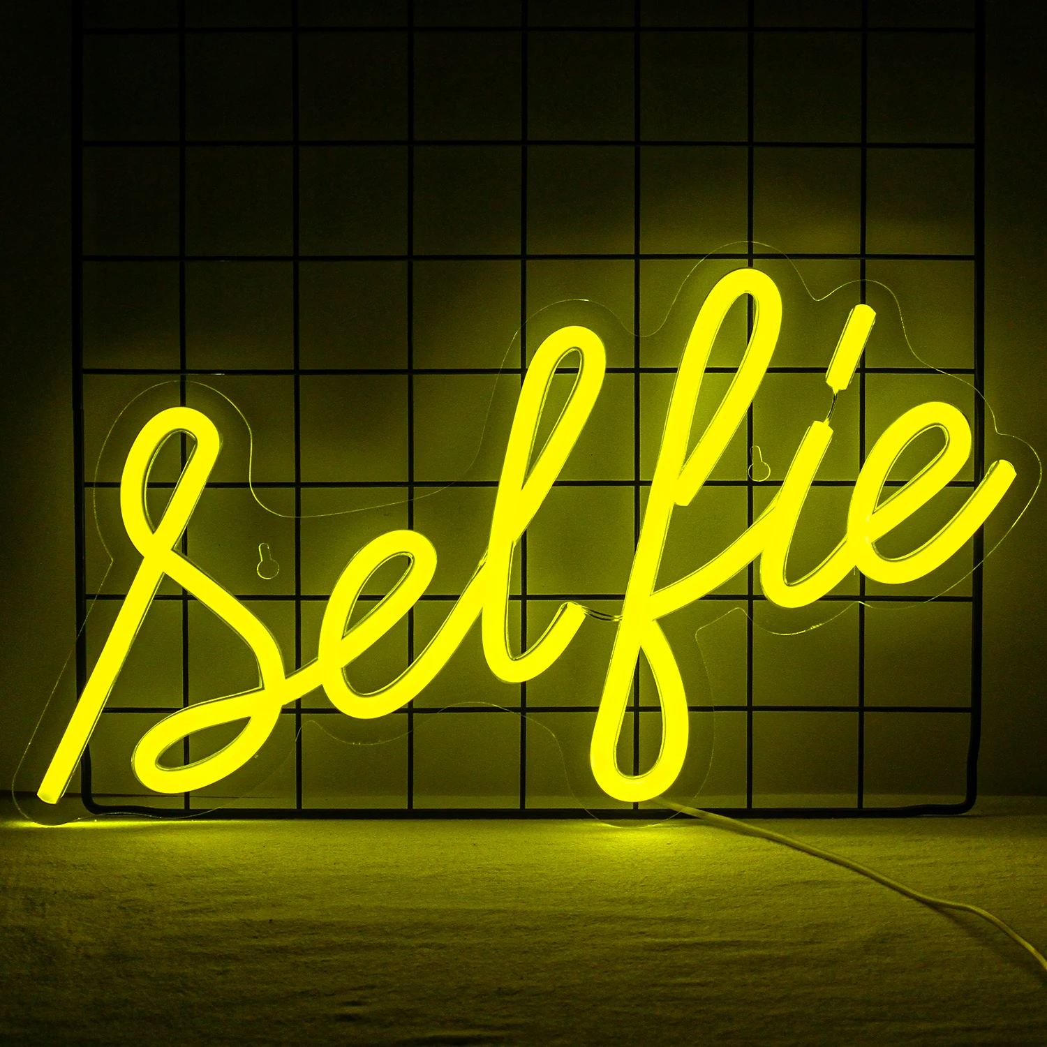 Imagem -03 - Neon Selfie Letter Mural Sign Lâmpada Led Decoração do Casamento Gamer Restaurante Quarto Home Party Art Vibe Wall Decor Gift Light