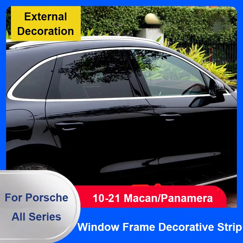 

For PORSCHE MACAN Cayenne Panamera 718 Car Car Window Decorative Strip Sticker Trim Frame Exterior Modification