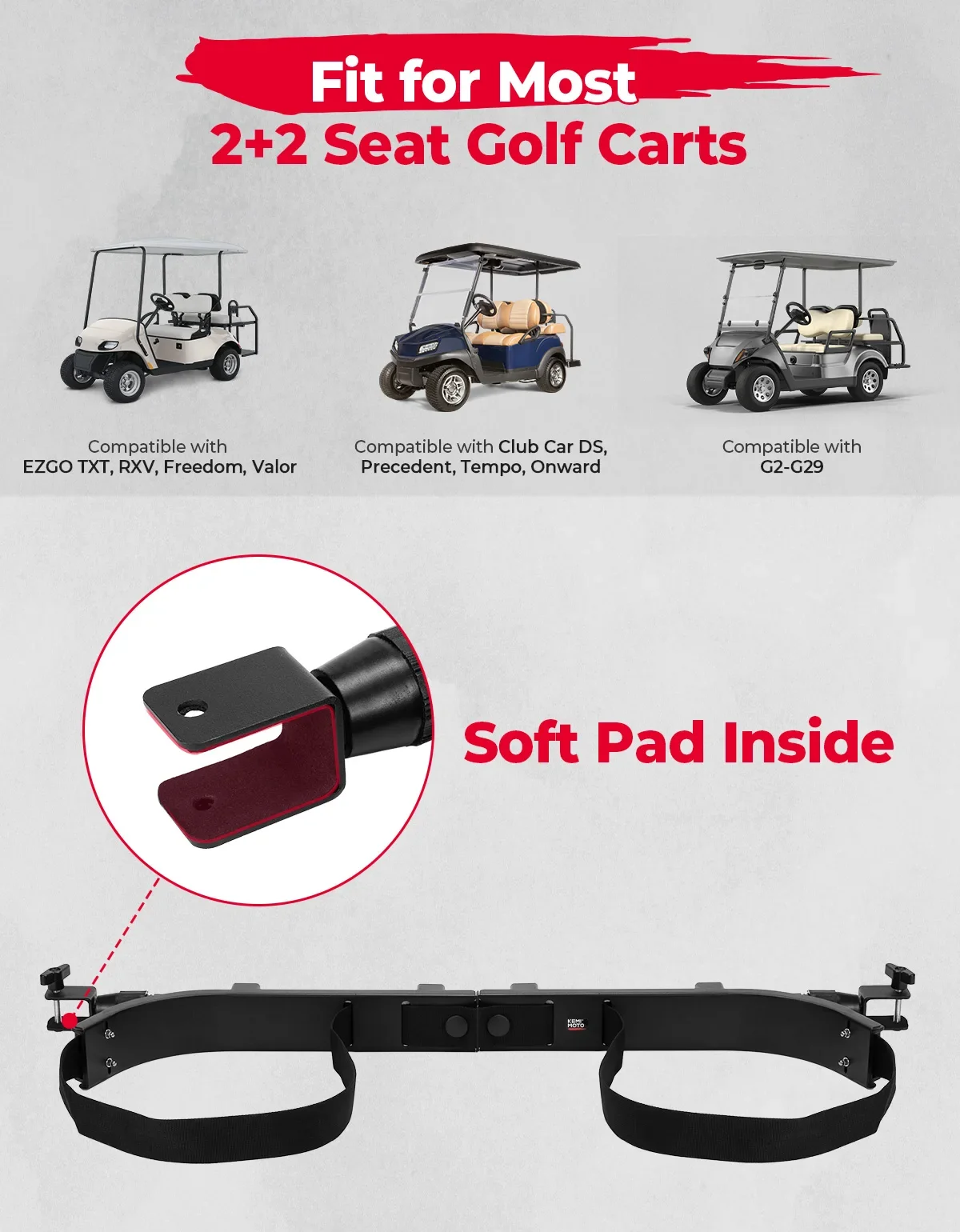 Universele Golftas Houder Beugel Bar Rack voor Golfkar Achterbank voor EZGO TXT RXV voor Club Car DS Precedent Tempo Naar binnen