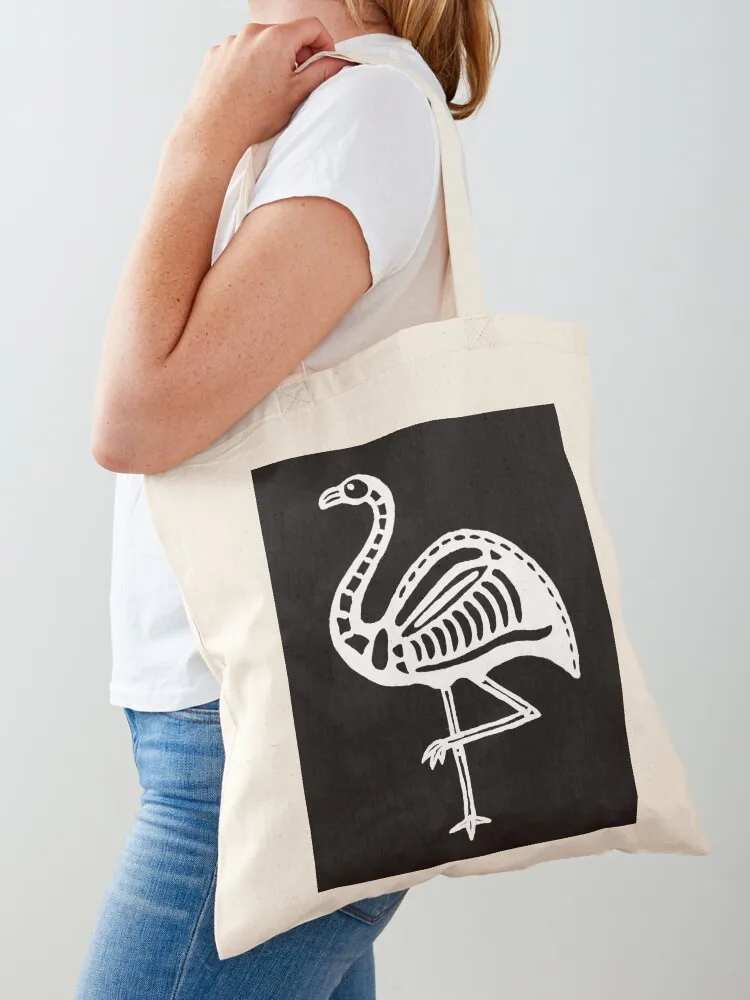 

Skeletal Flamingo (reversed) Tote Bag tote bag men shopping bags foldable shopping cart bags custom bags