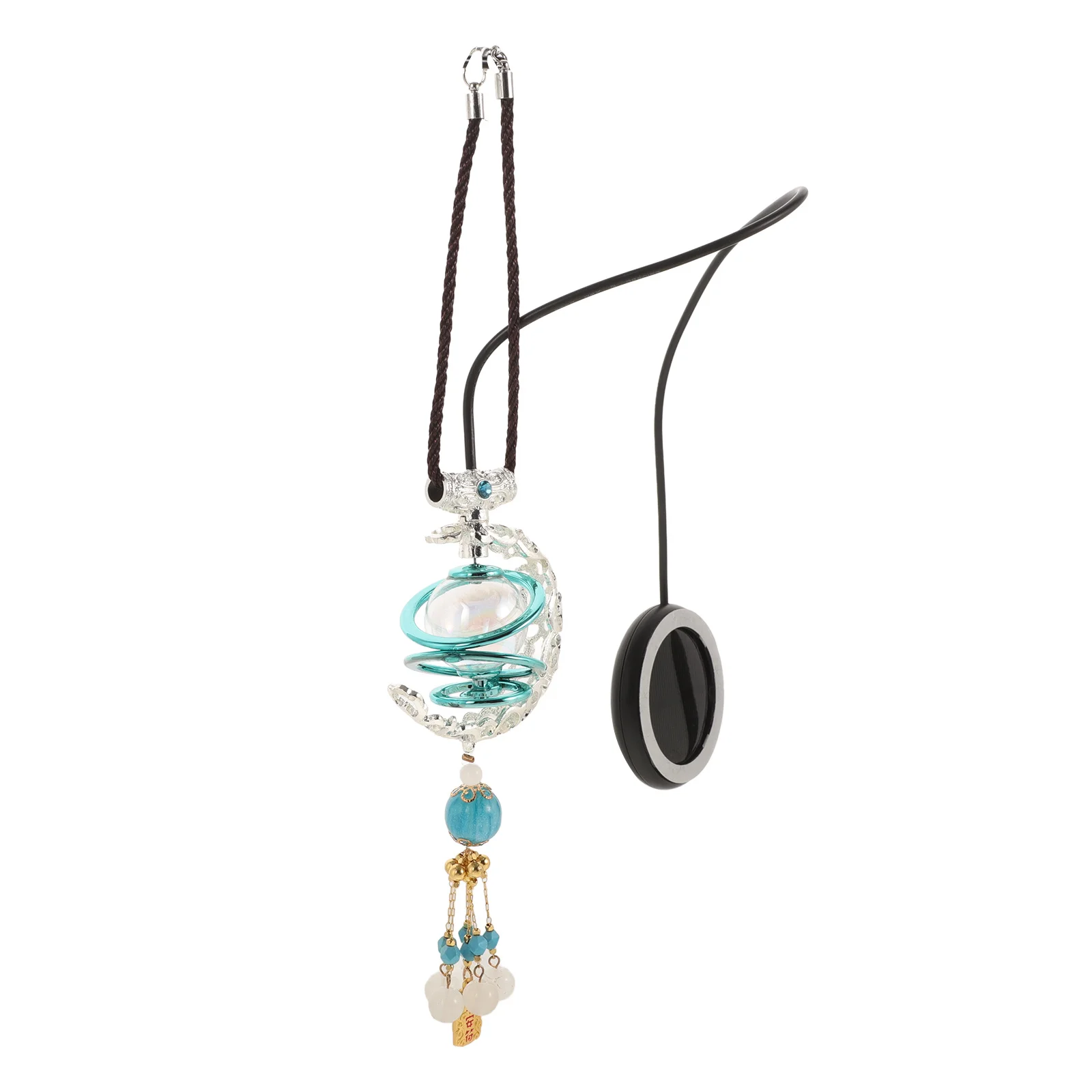 

Car Air Freshener Solar Powered Pendant Durable Alloy Rotating Ornament Stylish Hanging Decoration Long Lasting