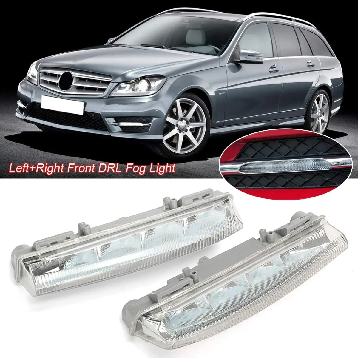 Car Front DRL Daytime Running Light Fog Lamp for Mercedes Benz W204 W212 C250 C280 C350 E350 A2049069000 Right