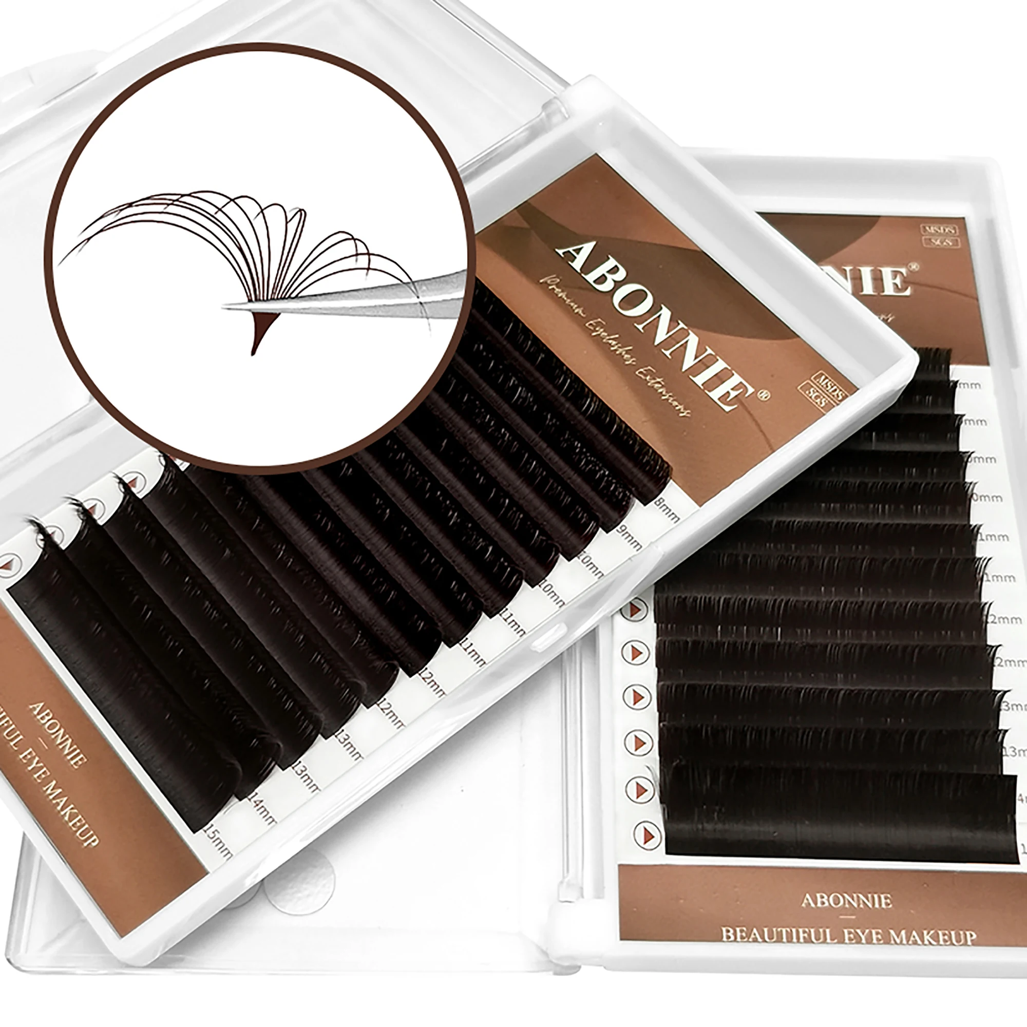 Abonnie Cashmere Easy Fans Wimpers Extensions Chocoladebruin Bruin Fans Wimpers Handgemaakte Easy Fans Volume Wimpers Extensions