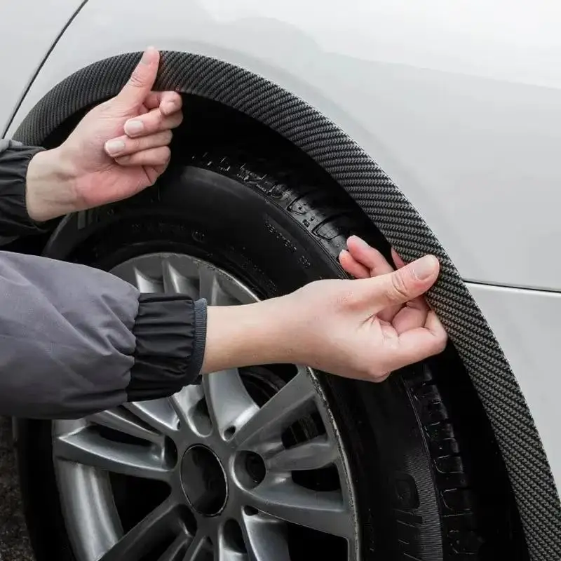 1Pcs Car Wheel Fenders Horn Arches Carbon Fiber Patterned Car Wheels Tire Arches Decorative Lips Extended Molded Protection