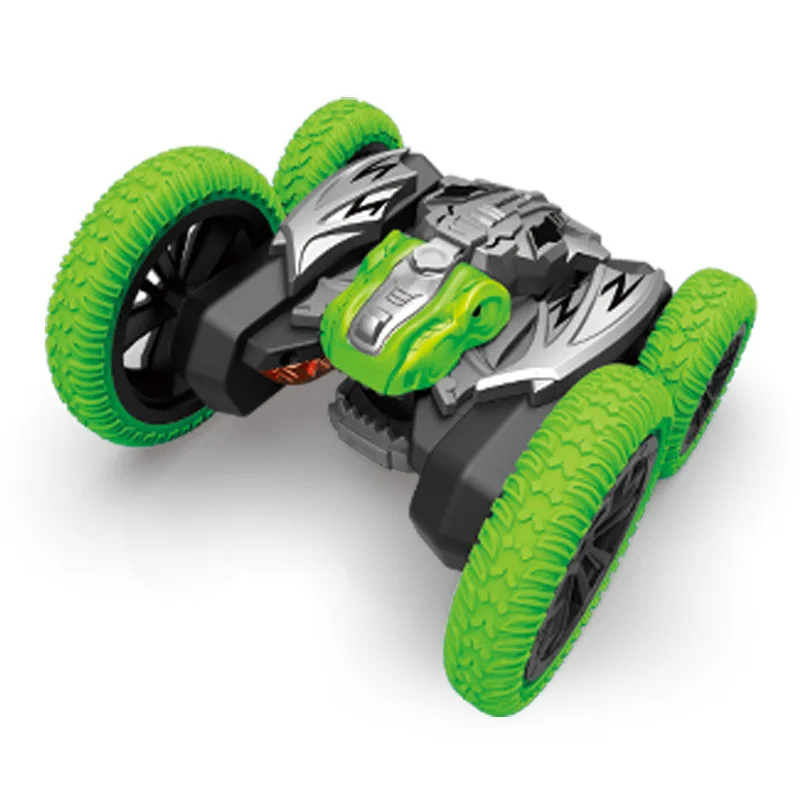 Zdalnie sterowany samochód kaskaderski dinozaurów zdalnie sterowany samochód ciężarowy RC Cars 4WD 2.4Ghz dwustronny Model 360 ° obrotowy elektryczny zabawka świąteczna dla chłopca