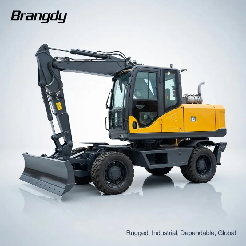 6 Ton Mini Wheeled Excavator Kubota Engine ROPS Cab Dozer Blade Hydraulic Excavator EPA CE Certified For Urban Construc