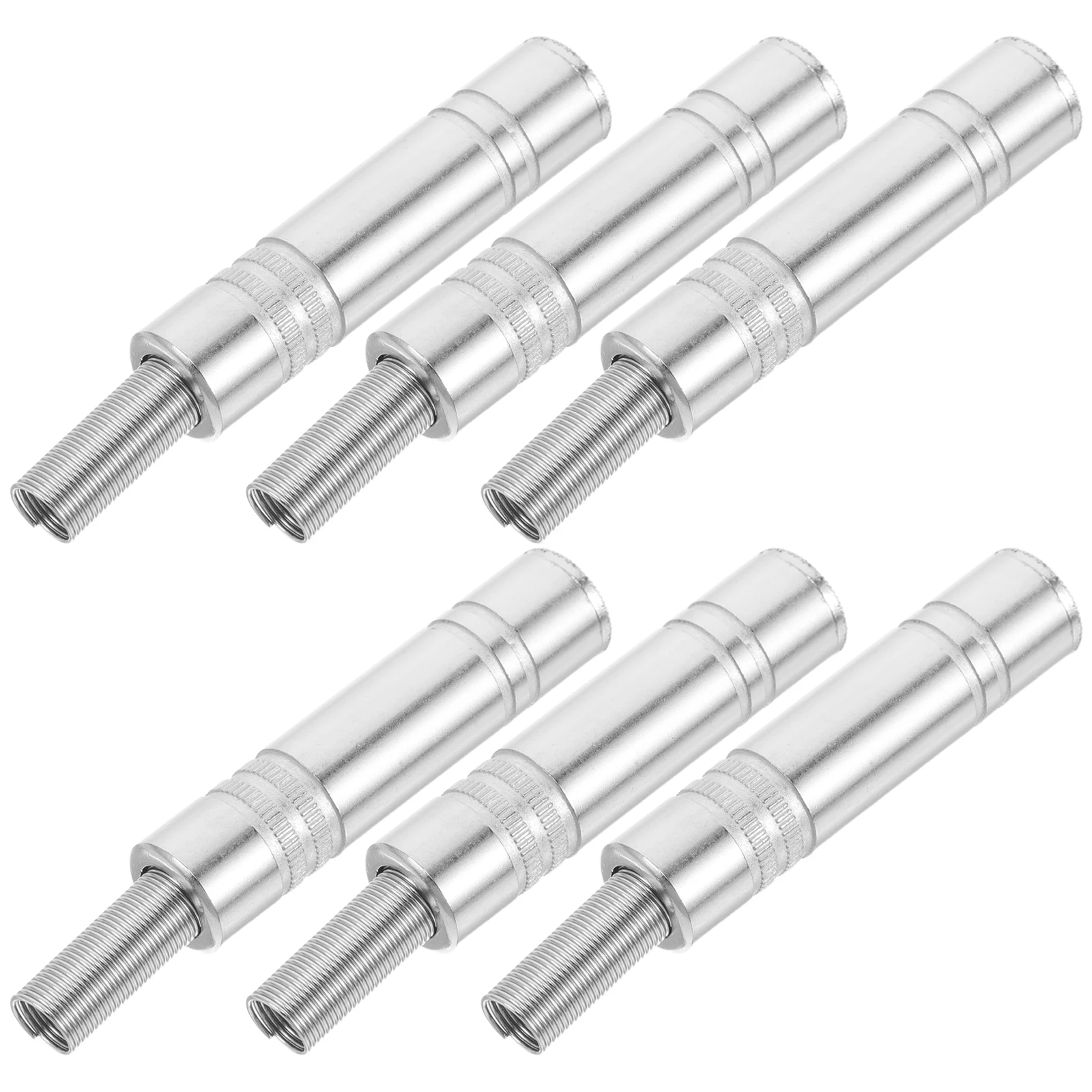 

6pcs 6.35Mm Female Connector Stereo Jack Adapter Joiner Metal Core Coupler For Guitar Amplifier Speaker Studio Microphone Cable