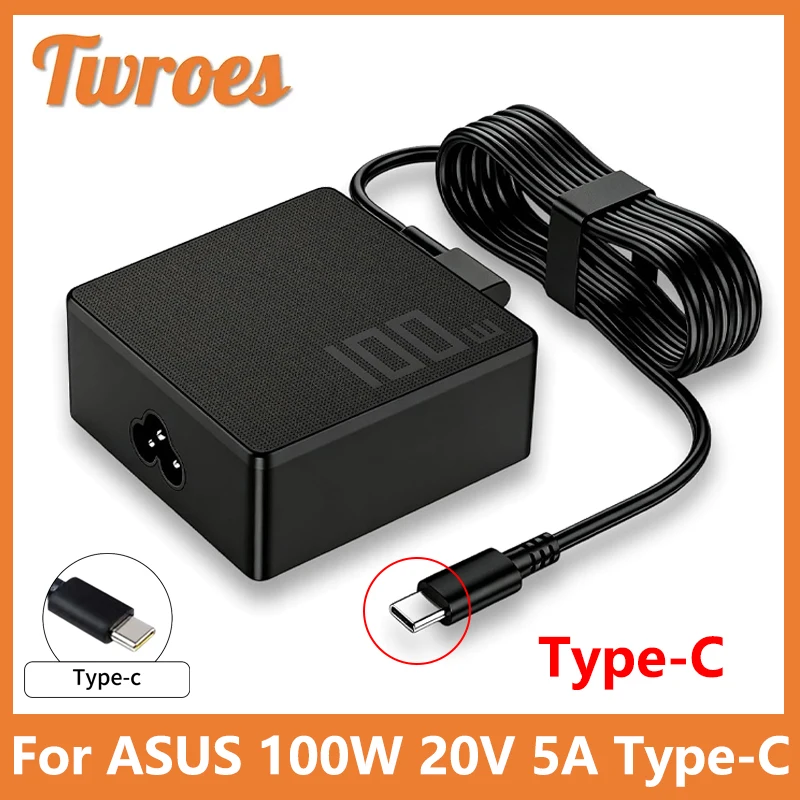 A20-100P1A Laptop Adapter for ASUS ROG Zephyru 100W 20V 5A Type-C Charger GV301QH G533QM GA401QE GA401QM GA503QM GA551QS GX703HS