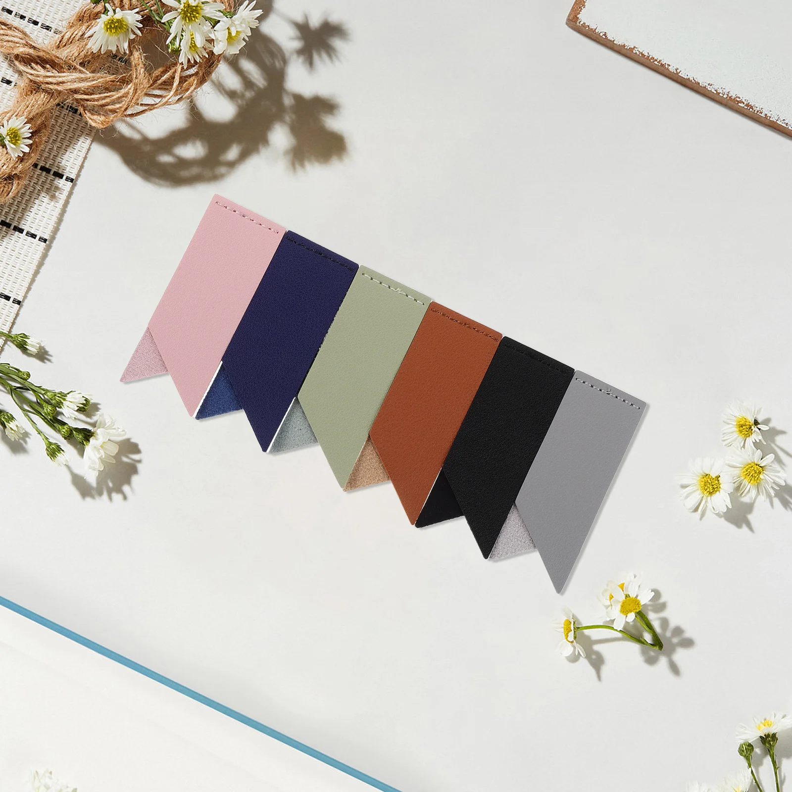 

12Pcs Simple Bookmark PU Classic Retro Style Page Markers for Reading Book Lovers Timeless Elegant Book Accessories