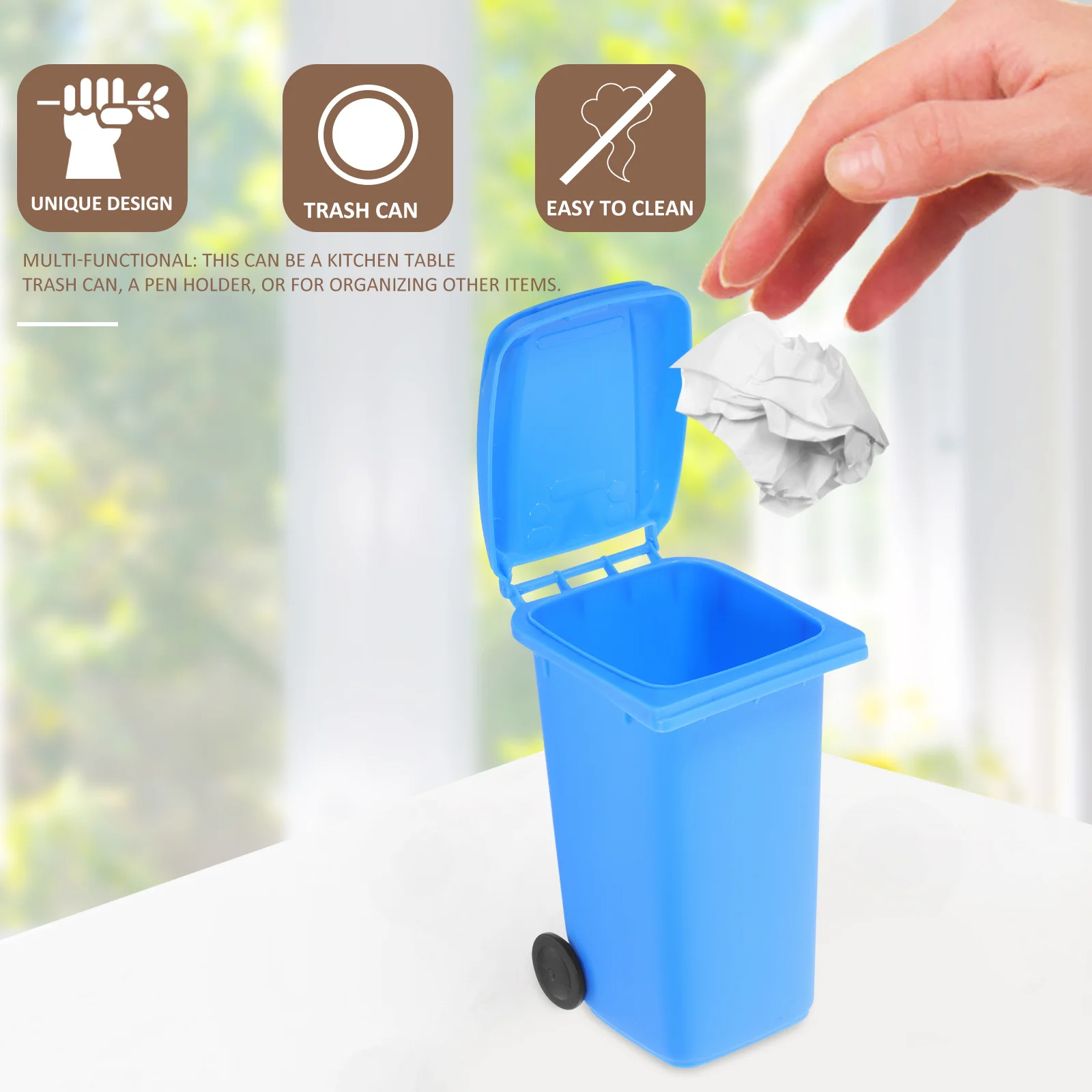 2Pcs Desktop Mülleimer Mini Mülleimer Multifunktionale Lagerung Halter für Büro Küche Tabletop Abfall Container