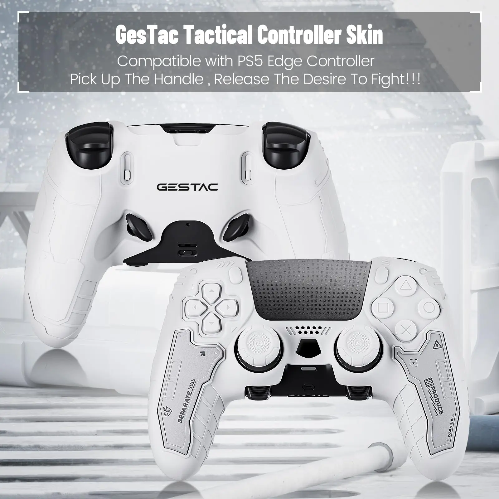 GesTac Tactical Skin Set for PS5 Edge Controller – Geekshare Anti-Slip Silicone Protective Cover Skin Case