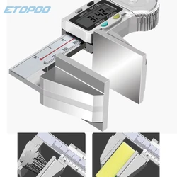 0-150mm 200mm 300mm ampia superficie di misurazione tipo di becco d'anatra calibro digitale pinze per funi metalliche in acciaio inossidabile ad alta precisione