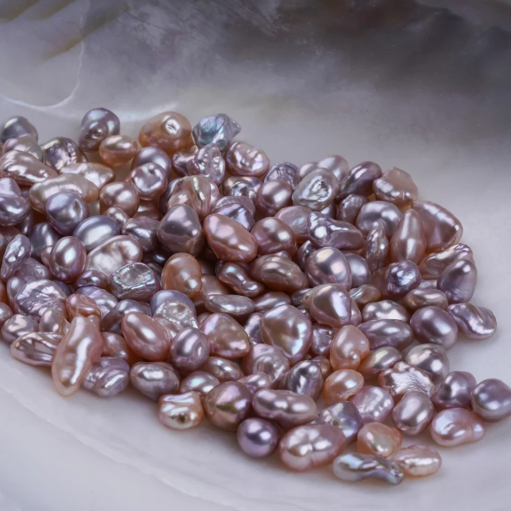 AAAA 7-9mm natural purple color freshwater loose keshi pearls beads for women jewelry making