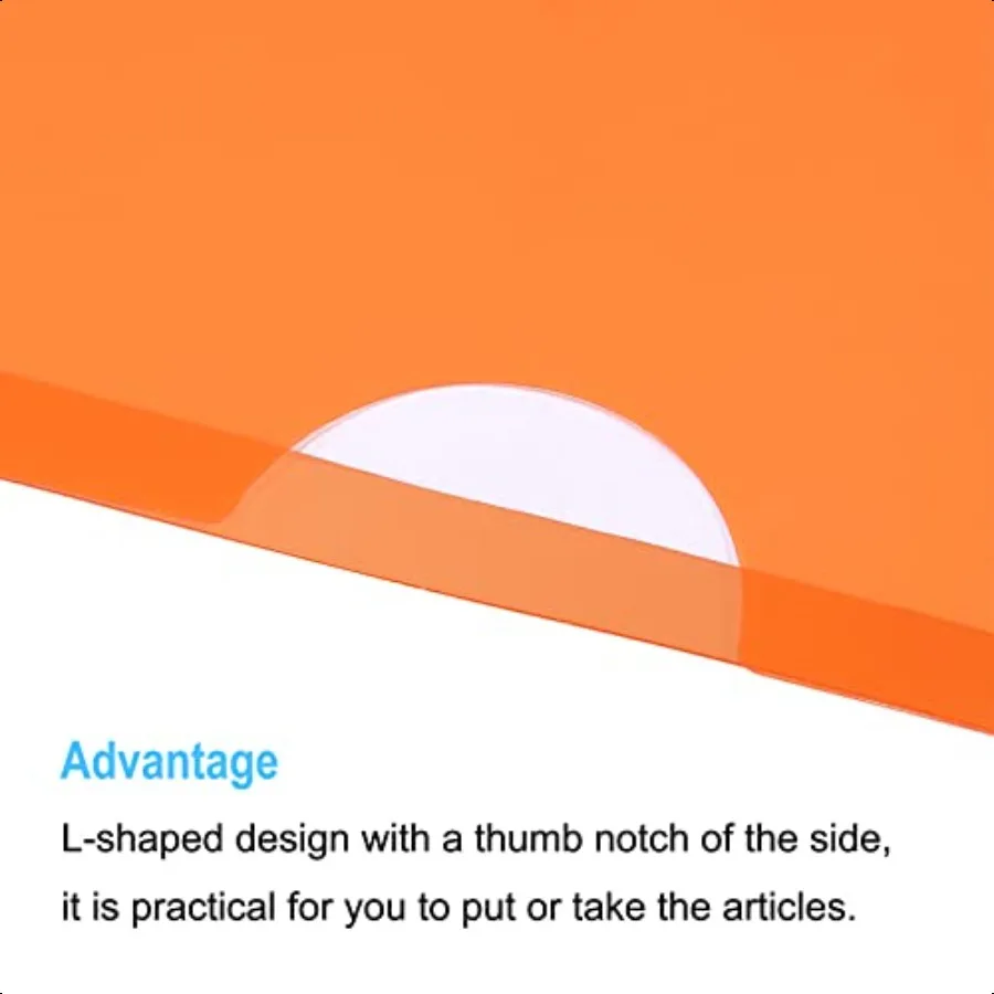 مجلدات من النوع L مكونة من 24 قطعة من جيوب مشروع الملفات البلاستيكية مقاس A4، حافظة مستندات ورقية شفافة للمكتب متعدد الألوان