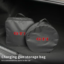 Car Charge Cable Storage Box Charging Gun Organiser Auto Tools Organizer For VW GTI Golf Jetta Passat mk4 mk5 mk6 Golf 5 Sagitar