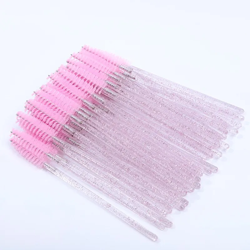 100PCS Crystal Disposable Eyelash Brushes Eyelashes Extension Tools Eyebrow Brush Mascara Wands Applicator Eye Lashes Cosmetics