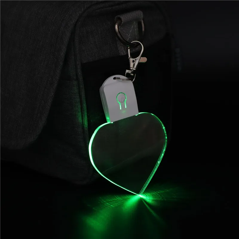 Imagem -02 - Rgb Led Acrílico Keychain 3d Night Light Lâmpada Pingente Casamento Decoração de Natal Presente Faça Você Mesmo Chaveiro Personalizar Logotipo 200 Pcs em Branco