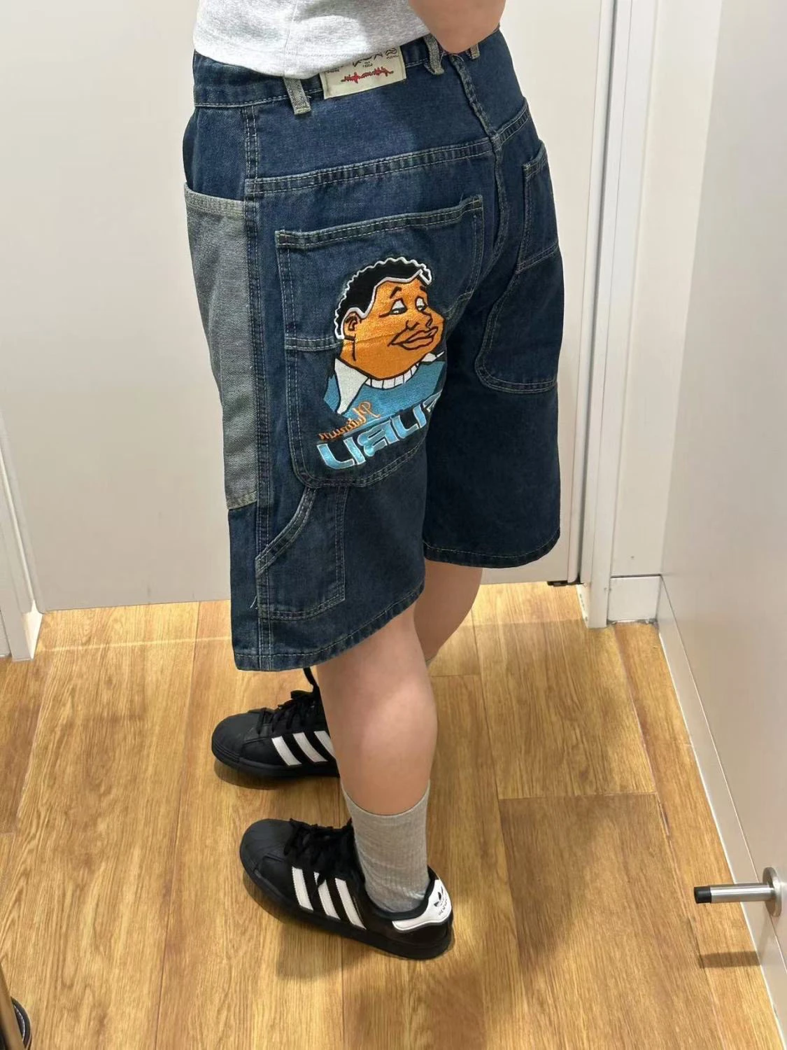 

Retro American Fubu Embroidered Trendy Faion Straight Leg orts Casual Sports Hip Hop Street Loose Jeans ular Summer ...