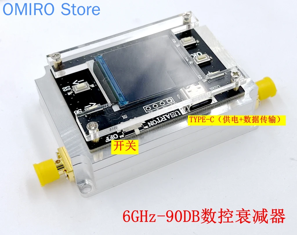 6G Digital Program-controlled Attenuator 90dB Step 0.25dB OLED Display CNC Att-6000v3 0