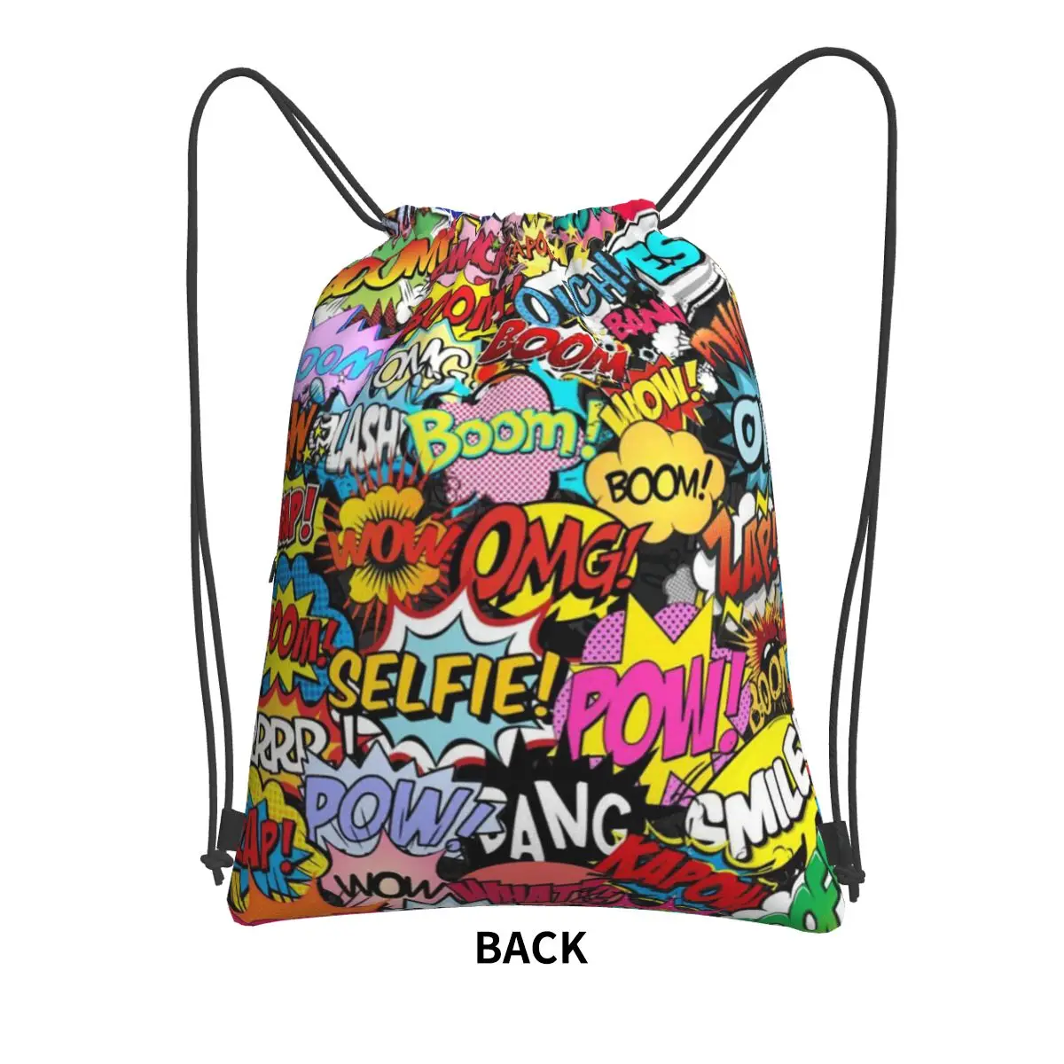 Fun Street Graffiti Comic Pop Art Backpacks Portable Drawstring Bags Sundries Bag Book Bags for Man Woman School