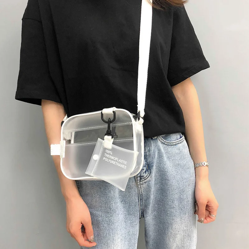 Transparent Trendy Crossbody Bag, Eye-catching Personality, A Fashionable Weapon for Summer Outings and Niche Combinations