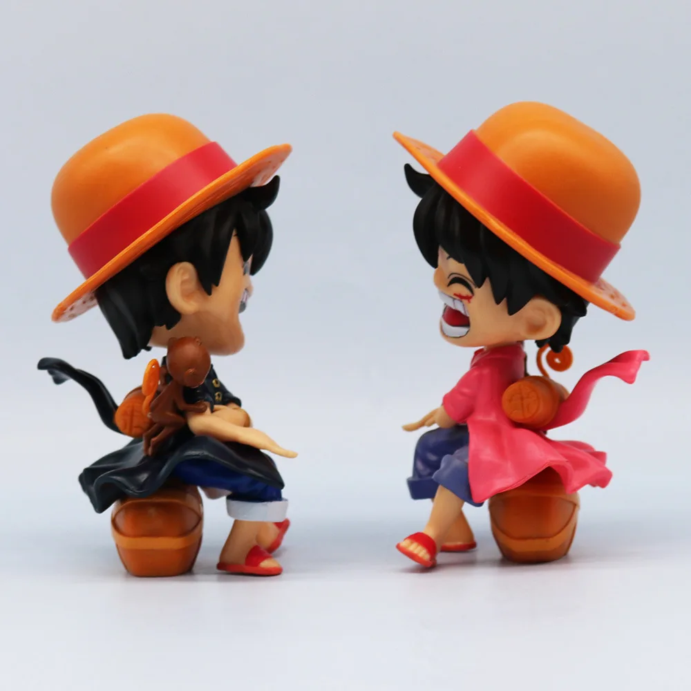 5 pz 13cm Anime Figure One Piece Monkey D rufy Roronoa Zoro Kawaii Toys Q Figural nenderoid Car Decoration PVC Model Gift