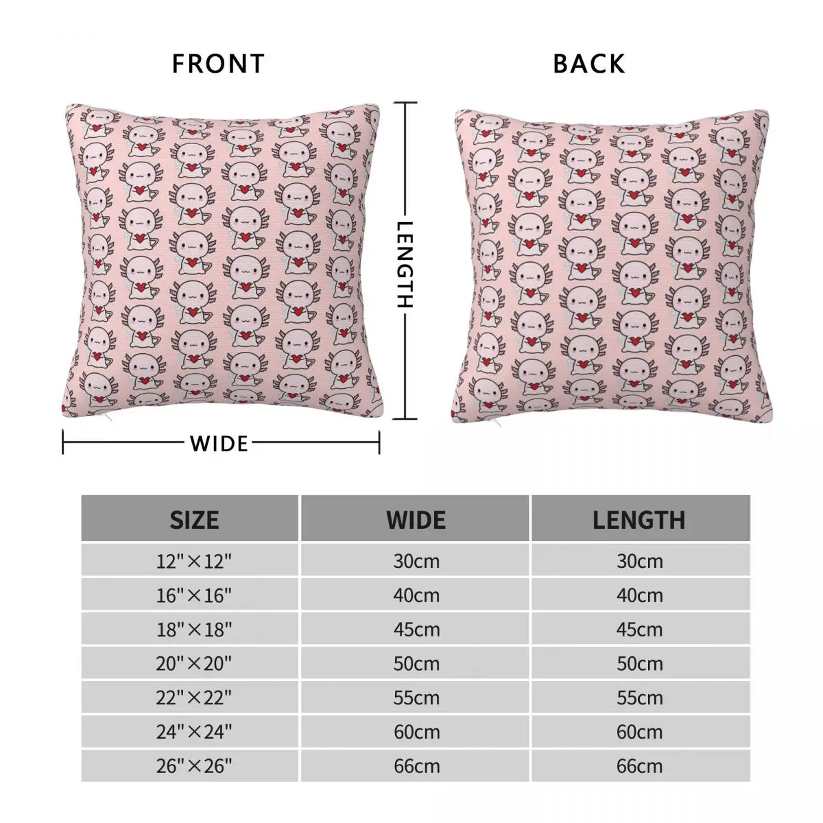 Copia De Copia De Cute Axolotl Salute Square Pillowcase Pillow Cover Cushion Zip Decorative Comfort Throw Pillow for Home Sofa