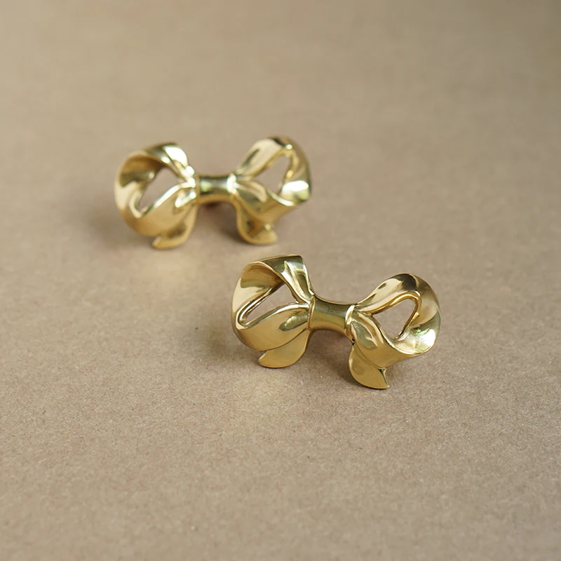 ربطة عنق نحاسية للأثاث يسحب مقابض درج خزانة الملابس وإكسسوارات الأجهزة المزخرفة #5