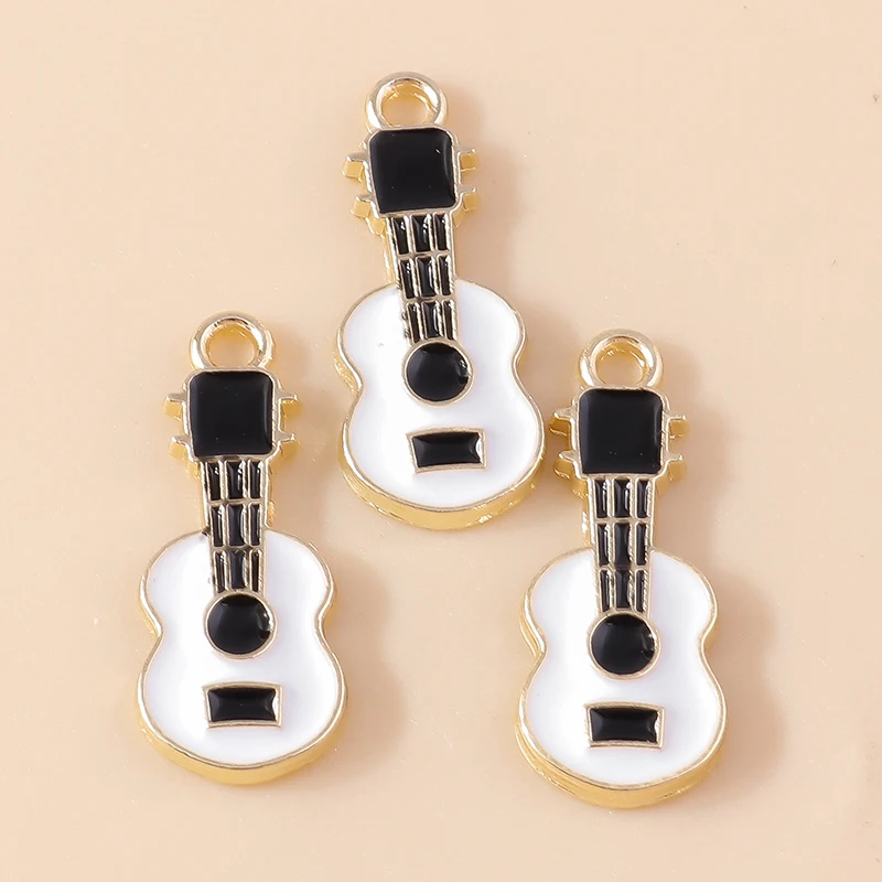 Leslie 10 Stück 5 Farben Musikinstrument Gitarre Charms für DIY Violine Anhänger Armband Halskette Schmuckherstellung Zubehör – Detail 6